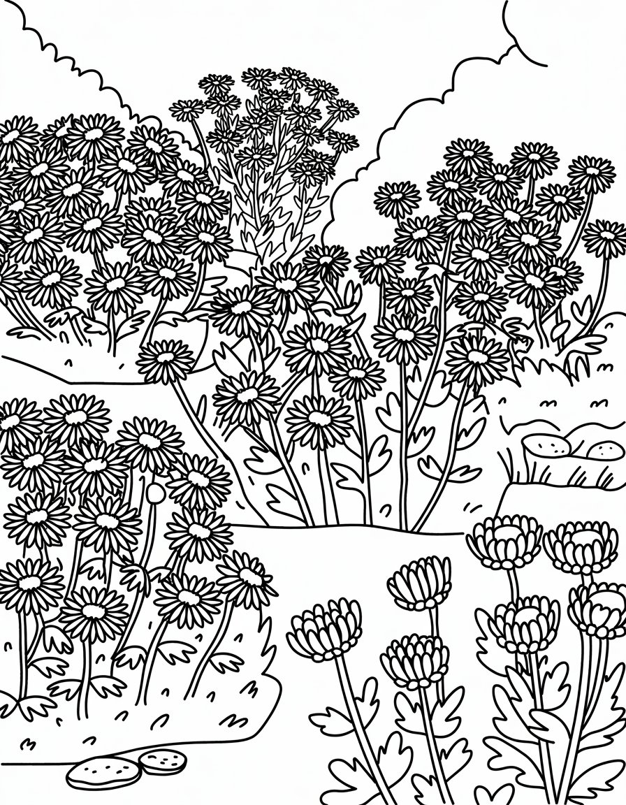 Chrysanthemum Garden Scene